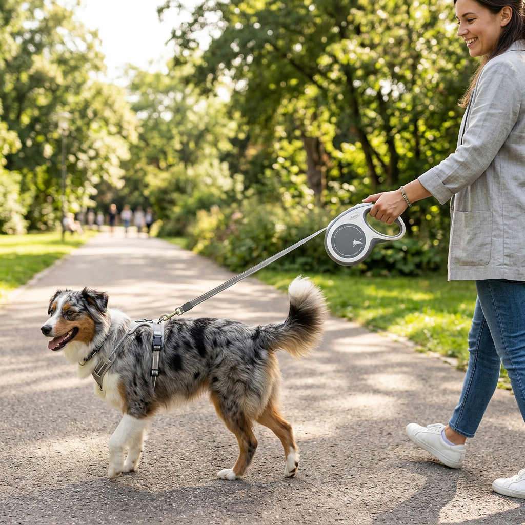 Premium Retractable Dog Leash Lifestyle